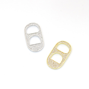 18k Gold Plated Zircon Soda Pull Tab <strong>Charm</strong> <strong>Pig</strong> Nose <strong>Charm</strong> Pendants for Jewelry Accessory - Product Image 2