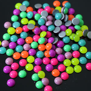 Lucky Factory Bulk 5mm 6mm Hot Fix Pearl Hot Fix Stone Half Round Hotfix Perles en plastique pour vêtement - Product Image 2