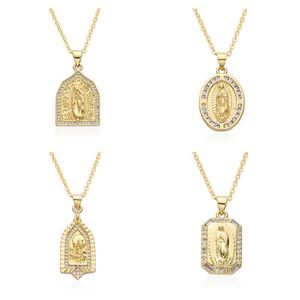 จี้พระแม่มารีสีทอง สร้อยคอจี้พระแม่มารี เครื่องประดับแฟชั่นยอดนิยม - Product Image 1