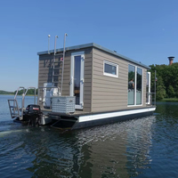   Maison flottante de luxe 2025 pour sports nautiques, pêche en groupe, divertissement, loisirs, aluminium, hors-bord