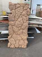 Panel Dinding Batu PU Motif Jamur Besar Eksterior, Desain Model 3D Modern, Tahan Air untuk Dekorasi Dinding Latar Hotel