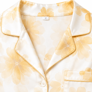 Wholesale Womens Floral Print Satin <b>Pajama</b> Set <b>Short</b> Sleeve Sleepwear Elastic Waist <b>Shorts</b> Soft Two Piece Autumn/Spring Summer - Product Image 3