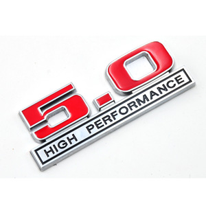 Emblème de coffre rouge haute performance 5.0 pour voiture en métal, ajustement universel - Product Image 2