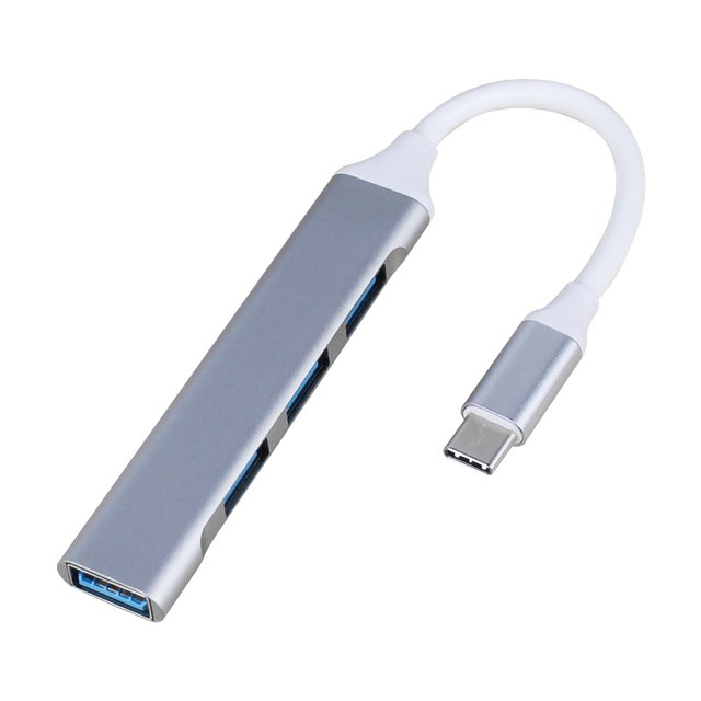 Type-C USB 3.0 Laptop Extender Docking Station Plastic Multi-Port Hub; One to Four Splitter with Charging Function in Stock
