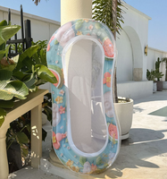 Bouée de piscine gonflable confortable en PVC pour adultes, avec design en maille, idéale pour les fêtes au bord de la piscine