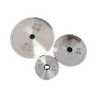 Ensemble fitness en acier pur électrolytique à grande ouverture Plaque de pare-chocs en fonte Plaque d'haltères antirouille avec logo personnalisable