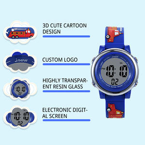 Montre de sport pour enfants PC pour garçons de 3 à 15 ans Conception de camion de lutte contre l'incendie Caractéristiques d'alarme et de chronomètre résistants à l'eau - Product Image 5