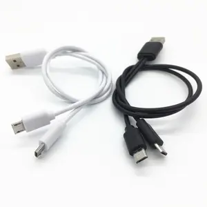 0.2m 1ft PVC usb לשני מיקרו usb תשלום מיתרי