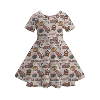 Ensemble de vêtements pour bébés filles en soie de lait à imprimé animal, style occidental, manches courtes, deux pièces, vente en gros