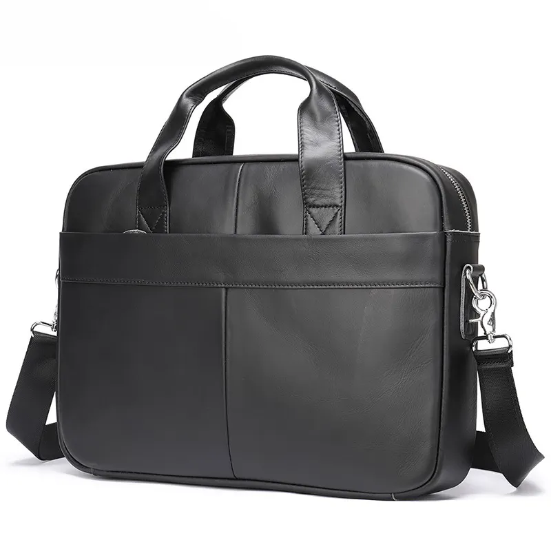 New Trendy Leather Laptop Briefcases Men Business Notebook Handbag Custom Waterproof Messenger Shoulder Bags