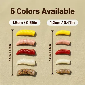 200 leurres souples Hirisi en 5 couleurs, <span class=keywords><strong>mini</strong></span> vers artificiels flottants, forte odeur, accessoires de pêche à la carpe MA202 - Product Image 5