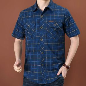 <span class=keywords><strong>Chemise</strong></span> en coton à carreaux à manches longues pour hommes, pour les sports de plein air, la randonnée, l'escalade, la chasse et le printemps. - Product Image 4