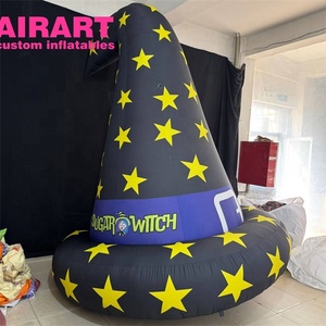 Festival <span class=keywords><strong>de</strong></span> Halloween decoración inflable sombrero <span class=keywords><strong>de</strong></span> mago modelo, patrón <span class=keywords><strong>de</strong></span> impresión inflable gran sombrero <span class=keywords><strong>de</strong></span> bruja globo - Product Image 2