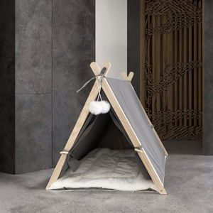 Groothandel Eco-vriendelijke Houten Bloemige Moderne Trendy Hot Sale 2024 Binnen Grijs Kattenhuis Kattentent - Product Image 3