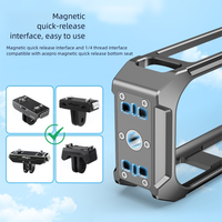 Cage Insta360 X5 en alliage d'aluminium de haute qualité avec fixation rapide, cadre de protection magnétique, support griffe froide et interface 1/4 pouce