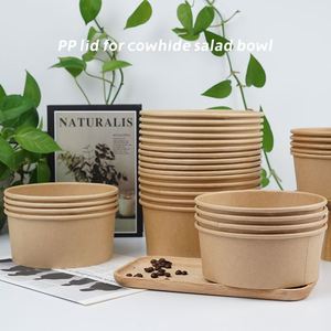 OEM/ODM Couvercle en plastique jetable écologique et de qualité alimentaire PET/PP de 150/165/185 mm pour bol en papier kraft rond - Product Image 3