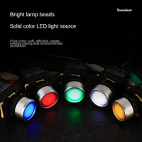Sakelar Tombol Tekan 22mm Momentary Self-return Power on off Beriluminasi Tahan Air Latching Flat Round Mekanis