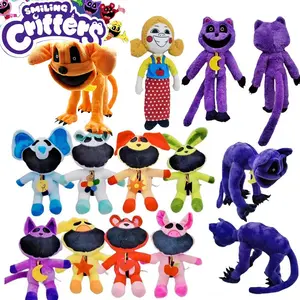 2024 mainan mewah Monster ungu Bared gigi mainan Monster biru boneka horor Halloween mainan mewah makhluk tersenyum