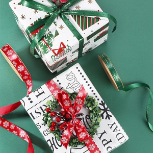 Custom Luxury Christmas Organza XMAS Tag with Red Berry Decor and Snowflake Satin <b>Ribbon</b> Gift Wrap - Product Image 6