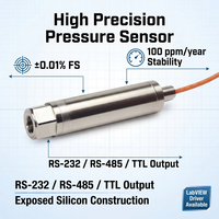 Capteur de pression résonant haute précision en acier inoxydable 316L - Précision de 0,01 % FS, plage 1-3,5 bars, indice de protection IP66 pour environnements difficiles