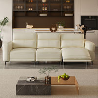 Canapé-lit télescopique électrique multifonctionnel moderne, fauteuil lounge zéro-mur avec mécanisme de poussée à oreilles d'éléphant, en bois pour salon