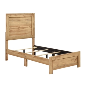 Cama Individual Ajustable con Acabado Natural, 1 Pieza, Muebles Modernos para Dormitorio Juvenil con Tapicería de Chenilla, OE HOME en Caja - Product Image 6