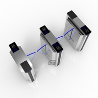 Barrière à ailettes électronique avec armoire en acier inoxydable 304 pour la gestion intelligente de l'entrée des piétons