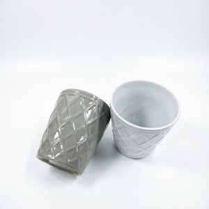 กระถางดอกไม้เซรามิคลายนูนเพชรขายดีปี 2026 จากโรงงานโดยตรง สำหรับตกแต่งบ้าน สวน ระเบียง สำนักงาน ทั้งภายในและภายนอกอาคาร - Product Image 5