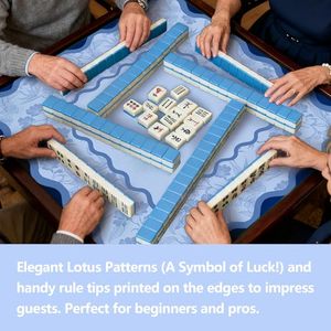 Manta para Mesa de Mahjong de 31.5 x 31.5 Pulgadas, Diseño BlueLace, Tapete para Juego de Mesa, Alfombra para Póker Doméstico - Product Image 5