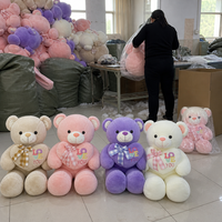 Ours en peluche géant, grande taille, rembourré en coton PP, avec nœud d'amour, cadeau pour la Saint-Valentin