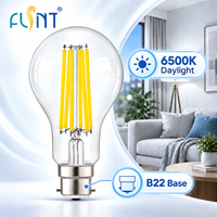 Ampoule à filament LED A70 ultra-lumineuse à haut lumen 18W B22 3000LM 6500K Verre transparent Classe énergétique C CE ErP pour l'éclairage commercial