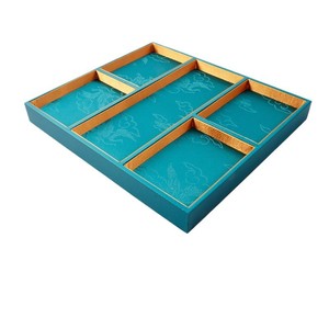 Chinese Style Jewelry Tray Five Compartment Leather Shell Tree Material Pendant Bracelet Display Storage Organizer Fall 2024 - Product Image 1