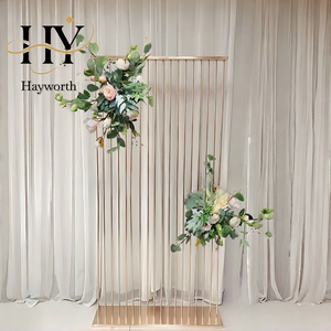 Supporto per Fiori in Ferro Dorato da 2M, Scaffale Geometrico, Colonna per Torte, per Arco Nuziale, Sfondo Metallico per Compleanni - Product Image 1