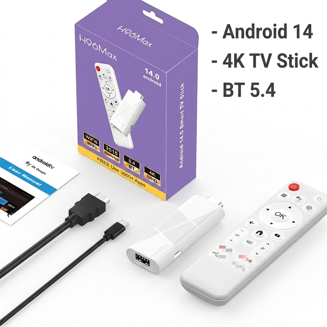 Hot Selling Smart Android 14.0 Firestick Quad-Core 4K HD TV Stick with 2GB RAM 16GB ROM HDR WIFI BT Streaming Support 1 Year