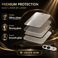 Protection d'écran et d'objectif d'appareil photo 2-en-1 de luxe en verre trempé transparent anti-rayures 9H pour 18 GPS Ultra-Mince