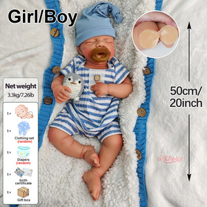Búp bê sơ sinh silicon siêu mềm 20 inch, hình dáng giải phẫu chính xác, bé trai/bé gái sống động như thật, miệng mở, búp bê tái sinh giảm lo âu - Product Image 2