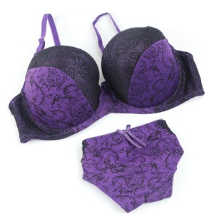 Ensemble soutien-gorge et culotte imprimé le plus vendu, lingerie en dentelle, <span class=keywords><strong>sous</strong></span>-vêtements féminins, soutien-gorge et culotte chics, grande taille - Product Image 1