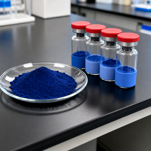 Ingrédient cosmétique GHK-Cu, poudre de cuivre bleue, adaptée aux produits de soin de la peau, fournie directement par le fabricant - Product Image 3