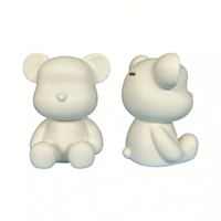 Kit DIY Ours Fluide Personnalisé en Résine Blanche, Figurine Faite Main avec Peintures Acryliques, Vente en Gros OEM, Décoration Maison, Jouet Artistique