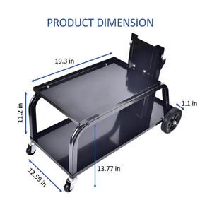 Chariot de soudage MIG universel OEM standard, 4 roues pivotantes (2 avec frein), capacité de 300-450 lb, solution de soudage mobile GAPGAR053 - Product Image 6