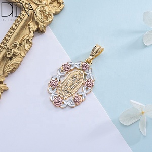 Vendita Diretta dalla Fabbrica, Raffinato Ciondolo <span class=keywords><strong>Madonna</strong></span> Rosa in Oro - Product Image 3