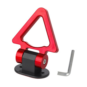Kit universel de crochet de remorquage pour voiture, anneau triangulaire en aluminium, rouge, bleu, noir, blanc, fixation à 2 trous, ajustement universel - Product Image 5