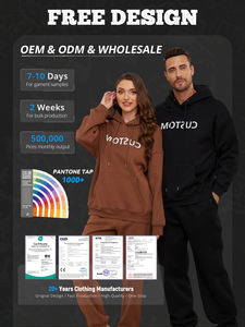 男性と女性のためのカスタムロゴ/色スウェットパンツとパーカーセット衣類メーカーブランクユニセックスパーカースウェットシャツ卸売 - Product Image 6