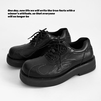 Chaussures Derby Vintage Noires et Blanches pour Hommes, Respirantes, à Semelles Épaisses Antidérapantes et Résistantes à l'Usure, Rehaussantes, Idéales pour le Bureau et la Carrière