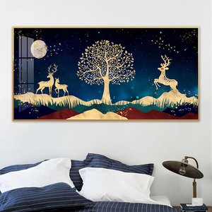 Anneau d'arbre coloré d'art mural - Décoration de ferme moderne - Impression sur toile encadrée - Motif abstrait de la nature - Décoration murale
