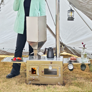 COOKMATE 47L Grand poêle à <span class=keywords><strong>bois</strong></span> extérieur multi-combustibles Populaire Brûleur à granulés <span class=keywords><strong>avec</strong></span> pain <span class=keywords><strong>Four</strong></span> à <span class=keywords><strong>pizza</strong></span> pour le camping et la randonnée - Product Image 1