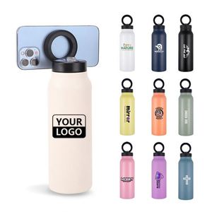 กระติกน้ำเก็บความร้อนแบบใหม่ ขนาด 24 ออนซ์ ผลิตจากโลหะ พร้อมที่ยึดโทรศัพท์ ทำจากสแตนเลสสตีล ใช้กับแม่เหล็กได้ - Product Image 1