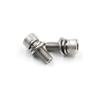 Vis à tête moletée en acier inoxydable A2-70 à six pans creux avec rondelle plate à ressort, filetage complet, pour l'électronique, usine OEM