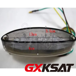 GXKSAT E-marked <span class=keywords><strong>Moto</strong></span> LED Feu arrière ABS <span class=keywords><strong>Plaque</strong></span> d'<span class=keywords><strong>immatriculation</strong></span> Rouge Noir Transparent - Product Image 4