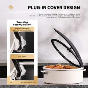 Utensilios de cocina comerciales de acero inoxidable WINNERS 32cm 36cm plato de frotamiento de olla caliente con cubierta de vidrio <span class=keywords><strong>Vertical</strong></span> para cafetería De Hotel - Product Image 6